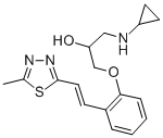 1-(Cyclopropylamino)-3-(2-(2-(5-methyl-1,3,4-thiadiazol-2-yl)ethenyl)p henoxy)-2-propanol 구조식 이미지