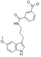 N-(3-(5-메톡시-3-인돌릴)프로필)-3-니트로벤즈아미드 구조식 이미지