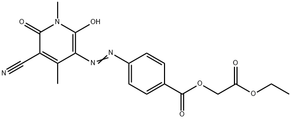 2-ethoxy-2-oxoethyl 4-[(5-cyano-1,6-dihydro-2-hydroxy-1,4-dimethyl-6-oxopyridin-3-yl)azo]benzoate Structure