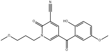 3-Pyridinecarbonitrile, 1,2-dihydro-5-(2-hydroxy-5-methoxybenzoyl)-1-(3-methoxypropyl)-2-oxo- Structure