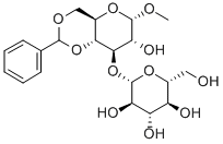 Methyl4,6-O-benzylidene-3-O-(b-D-glucopyranoside)-a-D-glucopyranoside Structure