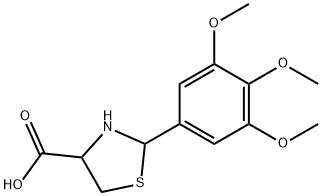 2-(3,4,5-트리메톡시페닐)-1,3-티아졸리딘-4-카복실산 구조식 이미지