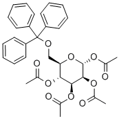 6-O-트리틸-1,2,3,4-테트라-O-아세틸-α-D-만노피라노스 구조식 이미지