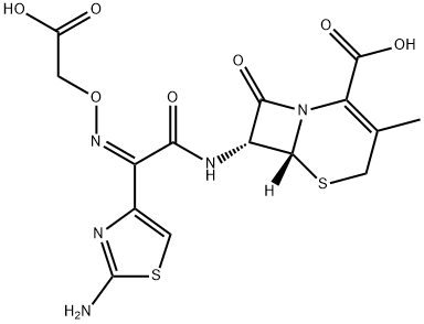 (6R,7R)-7-[[(2Z)-2-(2-AMino-4-thiazolyl)-2-[(carboxyMethoxy)iMino]acetyl]aMino]-3-Methyl-8-oxo-5-thia-1-azabicyclo[4.2.0]oct-2-ene-2-carboxylic Acid 구조식 이미지