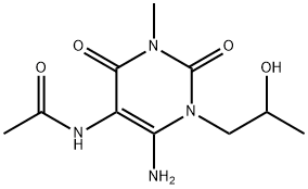 Acetamide,  N-[6-amino-1,2,3,4-tetrahydro-1-(2-hydroxypropyl)-3-methyl-2,4-dioxo-5-pyrimidinyl]- 구조식 이미지