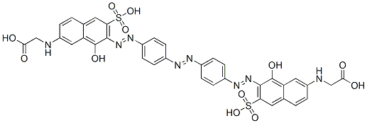 N,N'-[아조비스[4,1-페닐렌아조(8-하이드록시-6-설포나프탈렌-7,2-디일)]]비스글리신 구조식 이미지