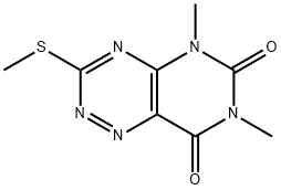 Pyrimido[4,5-e]-1,2,4-triazine-6,8(5H,7H)-dione, 5,7-dimethyl-3-(methy lthio)- Structure