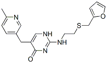 2-[[2-[(2-furylmethyl)thio]ethyl]amino]-5-[(6-methyl-3-pyridyl)methyl]-1H-pyrimidin-4-one 구조식 이미지