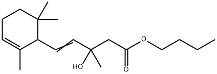 butyl 3-hydroxy-3-methyl-5-(2,6,6-trimethyl-2-cyclohexen-1-yl)pent-4-en-1-oate 구조식 이미지