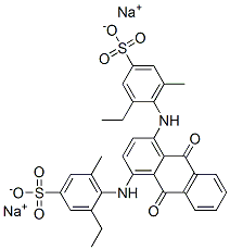 4,4'-[[(9,10-Dihydro-9,10-dioxoanthracene)-1,4-diyl]diimino]bis[3-ethyl-5-methylbenzenesulfonic acid]disodium salt 구조식 이미지