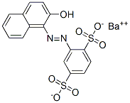 2-[(2-Hydroxy-1-naphthalenyl)azo]-1,4-benzenedisulfonic acid barium salt Structure