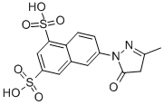 6-(4,5-Dihydro-3-methyl-5-oxo-1H-pyrazol-1-yl)naphthalene-1,3-disulfonic acid 구조식 이미지