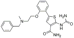 3-ThiophenecarboxaMide, 2-[(aMinocarbonyl)aMino]-5-[2-[2-[Methyl(phenylMethyl)aMino]ethoxy]phenyl]- 구조식 이미지