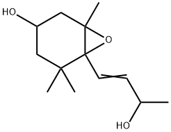 6-[(1E)-3-Hydroxy-1-butenyl]-1,5,5-trimethyl-7-oxabicyclo[4.1.0]heptan -3-ol 구조식 이미지