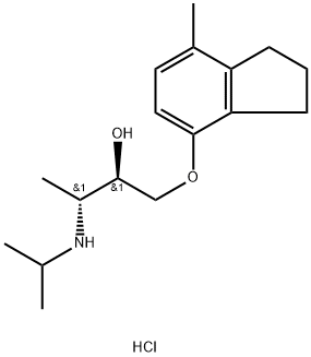 (±)-erythro-(S*,S*)-1-[2,3-(Dihydro-7-methyl-1H-inden-4-yl)oxy]-3-[(1-methylethyl)amino]-2-butanolhydrochloride 구조식 이미지
