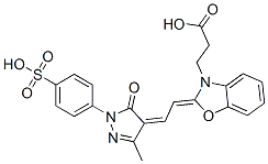 2-[2-[[1,5-Dihydro-3-methyl-5-oxo-1-(4-sulfophenyl)-4H-pyrazol]-4-ylidene]ethylidene]-3(2H)-benzoxazolepropanoic acid 구조식 이미지