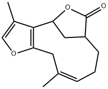 7,8,9,12-Tetrahydro-3,11-dimethyl-4,7-methanofuro[3,2-c]oxacycloundecin-6(4H)-one 구조식 이미지