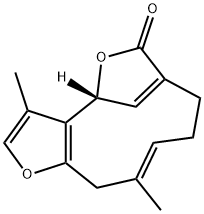 (R,10E)-4,8,9,12-Tetrahydro-3,11-dimethyl-6H-4,7-methenofuro[3,2-c]oxacycloundecin-6-one Structure