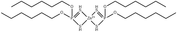 zinc bis(O,O-dihexyl) bis(dithiophosphate)  Structure