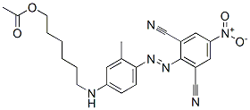[[4-[(2,6-디시아노-4-니트로페닐)아조]-3-메틸페닐]아미노]헥실아세테이트 구조식 이미지