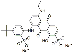 2-안트라센술폰산,8-[[4-(1,1-디메틸에틸)-2-술포페닐]아미노]-9,10-디히드로-1-히드록시-5-[(1-메틸에틸)아미노]-9,10-디옥소-,나트륨염 구조식 이미지