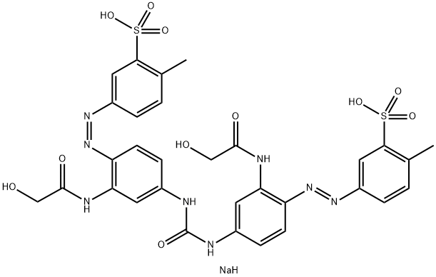 disodium 4,4'-[carbonylbis[imino[2-[(2-hydroxyacetyl)amino]-4,1-phenylene]azo]]bis[toluene-2-sulphonate] 구조식 이미지