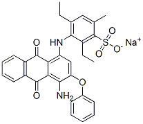 sodium 4-[(4-amino-9,10-dihydro-9,10-dioxo-3-phenoxy-1-anthryl)amino]-3,5-diethyltoluene-2-sulphonate 구조식 이미지