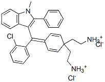 [4-[(2-chlorophenyl)(1-methyl-2-phenyl-1H-indol-3-yl)methylene]-2,5-cyclohexadien-1-ylidene]diethylammonium chloride 구조식 이미지