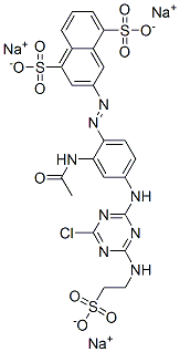 trisodium 3-[[2-(acetylamino)-4-[[4-chloro-6-[(2-sulphonatoethyl)amino]-1,3,5-triazin-2-yl]amino]phenyl]azo]naphthalene-1,5-disulphonate 구조식 이미지