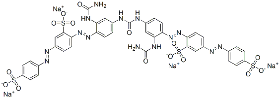 tetrasodium 2,2'-[carbonylbis[imino[2-[(aminocarbonyl)amino]-4,1-phenylene]azo]]bis[5-[(4-sulphonatophenyl)azo]benzenesulphonate] Structure