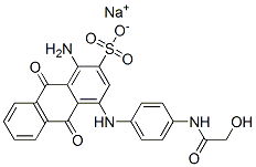 sodium 1-amino-9,10-dihydro-4-[[4-[(hydroxyacetyl)amino]phenyl]amino]-9,10-dioxoanthracene-2-sulphonate 구조식 이미지