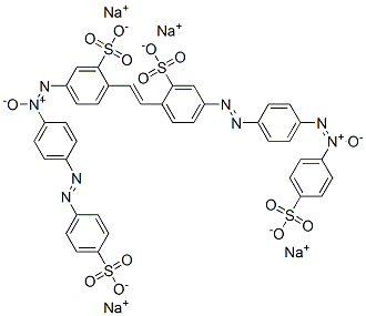 5-[[4-[(4-Sulfophenyl)azo]phenyl]-ONN-azoxy]-2-[2-[2-sulfo-4-[[4-[(4-sulfophenyl)-ONN-azoxy]phenyl]azo]phenyl]ethenyl]benzenesulfonic acid tetrasodium salt 구조식 이미지