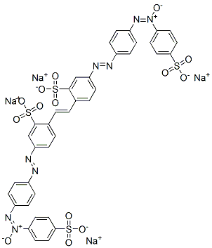 5-[[4-[(4-Sulfophenyl)-ONN-azoxy]phenyl]azo]-2-[2-[2-sulfo-4-[[4-[(4-sulfophenyl)-ONN-azoxy]phenyl]azo]phenyl]ethenyl]benzenesulfonic acid tetrasodium salt 구조식 이미지