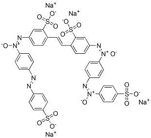 5-[[4-[(4-Sulfophenyl)azo]phenyl]-ONN-azoxy]-2-[2-[2-sulfo-4-[[4-[(4-sulfophenyl)-ONN-azoxy]phenyl]-ONN-azoxy]phenyl]ethenyl]benzenesulfonic acid tetrasodium salt Structure