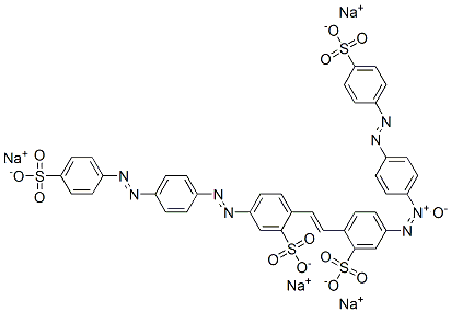 2-[2-[2-Sulfo-4-[[4-[(4-sulfophenyl)azo]phenyl]azo]phenyl]ethenyl]-5-[[4-[(4-sulfophenyl)azo]phenyl]-ONN-azoxy]benzenesulfonic acid tetrasodium salt Structure