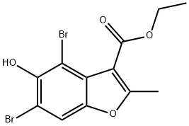 Ethyl 4,6-dibromo-5-hydroxy-2-methyl-1-benzofuran-3-carboxylate Structure