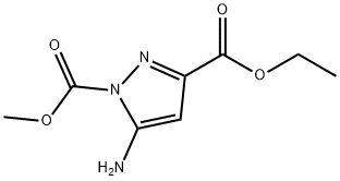 5-아미노-1H-피라졸-1,3-디카르복실산에틸메틸에스테르 구조식 이미지
