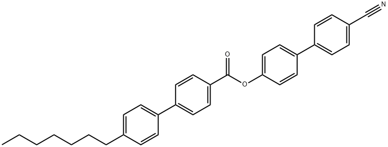 4'-cyano[1,1'-biphenyl]-4-yl 4'-heptyl[1,1'-biphenyl]-4-carboxylate Structure