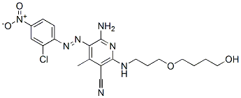 6-amino-5-[(2-chloro-4-nitrophenyl)azo]-2-[[3-(4-hydroxybutoxy)propyl]amino]-4-methylnicotinonitrile Structure