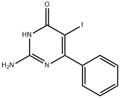 2-AMINO-5-IODO-6-PHENYL-4(1H)-PYRIMIDINONE Structure