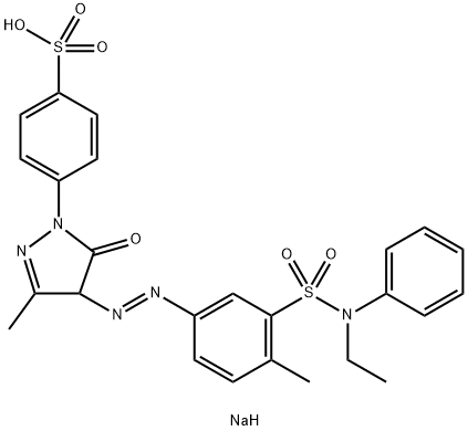 sodium 4-[4-[[3-[(ethylanilino)sulphonyl]-4-methylphenyl]azo]-4,5-dihydro-3-methyl-5-oxo-1H-pyrazol-1-yl]benzenesulphonate  Structure