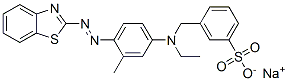 sodium m-[[[4-(benzothiazol-2-ylazo)-m-tolyl]ethylamino]methyl]benzenesulphonate Structure