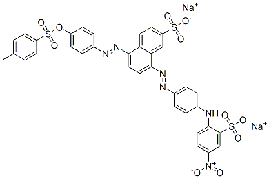 disodium 5-[[4-[[(4-methylphenyl)sulphonyl]oxy]phenyl]azo]-8-[[4-[(4-nitro-2-sulphonatophenyl)amino]phenyl]azo]naphthalene-2-sulphonate 구조식 이미지