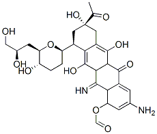 5(8H)-Naphthacenone, 8-acetyl-10-(3-amino-2,3,6-trideoxy-.alpha.-L-lyxo-hexopyranosyl)oxy-7,9,10,12-tetrahydro-6,8,11-trihydroxy-12-imino-1-methoxy-, (8S,10S)- 구조식 이미지