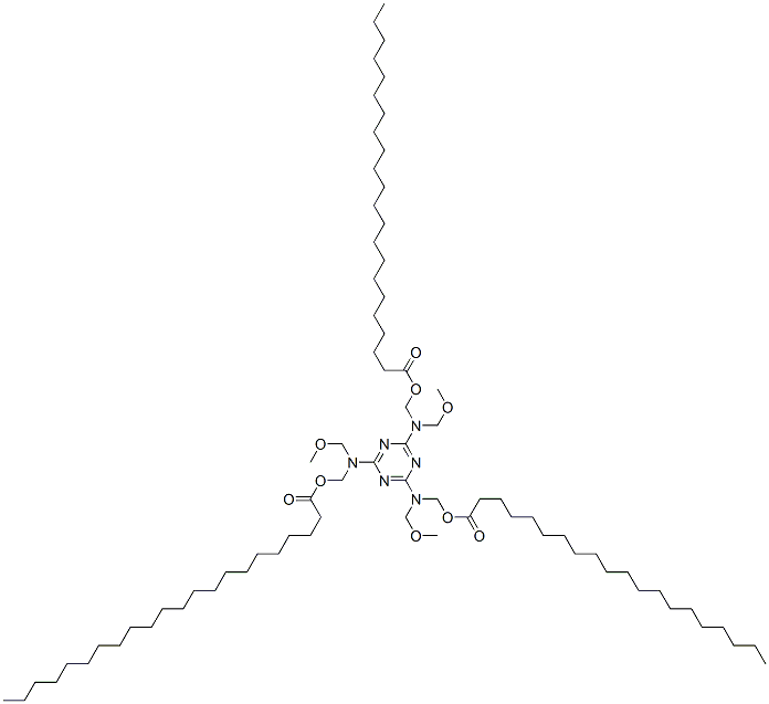 6-[(Methoxymethyl)[[(1-oxoicosyl)oxy]methyl]amino]-2,4-bis[(methoxymethyl)[[(1-oxodocosyl)oxy]methyl]amino]-1,3,5-triazine 구조식 이미지