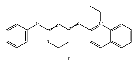 1-ethyl-2-[3-(3-ethyl-3H-benzoxazol-2-ylidene)prop-1-enyl]quinolinium iodide Structure