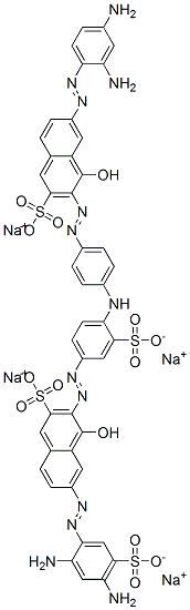 6-[(2,4-Diaminophenyl)azo]-3-[[4-[[4-[[7-[(2,4-diamino-5-sulfophenyl)azo]-1-hydroxy-3-sulfo-2-naphthalenyl]azo]-2-sulfophenyl]amino]phenyl]azo]-4-hydroxy-2-naphthalenesulfonic acid tetrasodium salt Structure