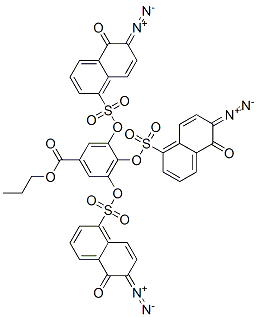 propyl 3,4,5-tris[[(6-diazo-5,6-dihydro-5-oxo-1-naphthyl)sulphonyl]oxy]benzoate 구조식 이미지