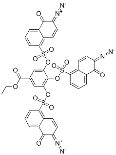 ethyl 3,4,5-tris[[(6-diazo-5,6-dihydro-5-oxo-1-naphthyl)sulphonyl]oxy]benzoate  구조식 이미지