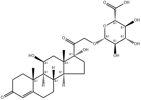 [2-[(8S,9S,10R,11R,13S,14S,17R)-11,17-dihydroxy-10,13-dimethyl-3-oxo-2 ,6,7,8,9,11,12,14,15,16-decahydro-1H-cyclopenta[a]phenanthren-17-yl]-2 -oxo-ethyl] (2S,3S,4S,5R)-2,3,4,5-tetrahydroxy-6-oxo-hexanoate 구조식 이미지